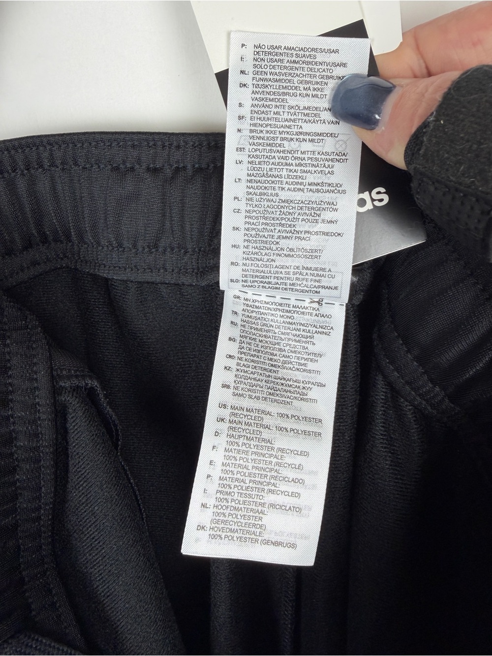 Adidas NWT Men’s Essentials 3 Stripe Running Pants Black W/White Stripe SZ Large - Picture 7 of 16